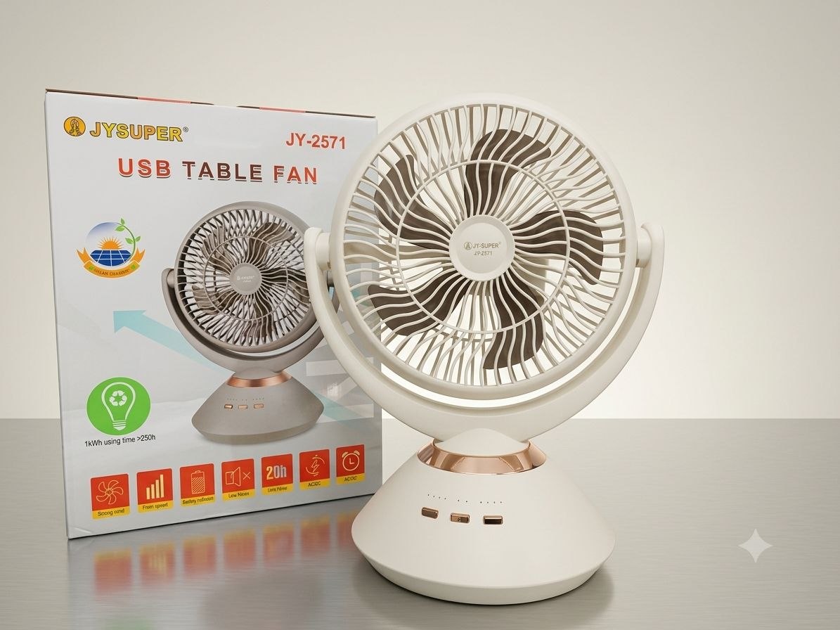 6208581651546182515 JYSUPER JY-2571 Rechargeable fan রিচার্জেবল - Image 1