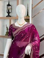 New Arrivals Pure soft jorjet saree - Image 5