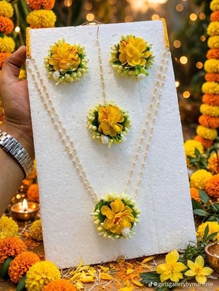 Artificial Flower Jewellery Set 