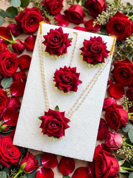 Artificial Flower Jewellery Set 