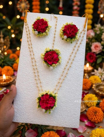Artificial Flower Jewellery Set 