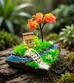 Home Table Small Crafts Mini Figurine Dollhouse Stone House Garden Ornament Micro Landscape Garden House Miniature